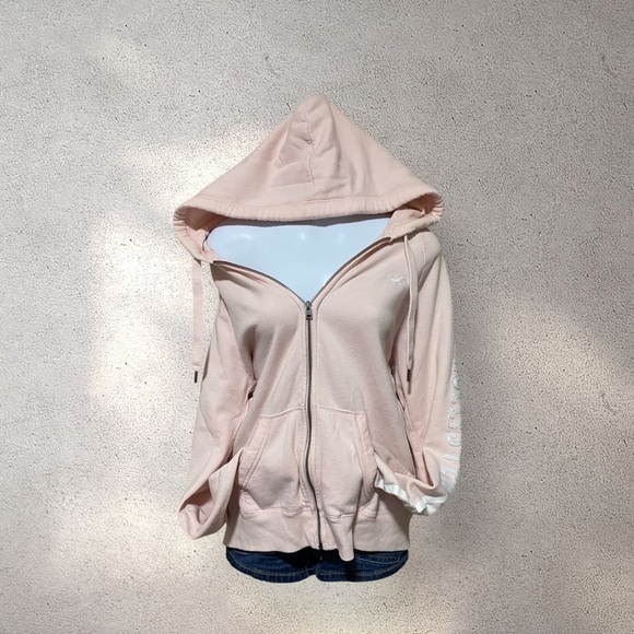 Vth. Hollister Co. Baby Pink Zip Up Hoodie - Picture 2 of 4